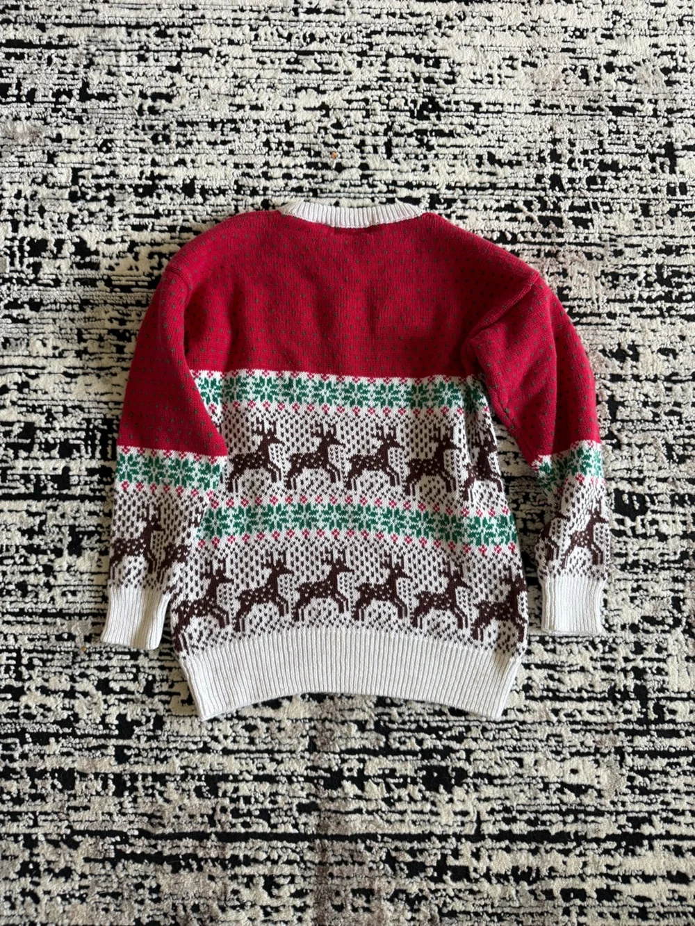 Festive Red Reindeer Fair Isle Sweater